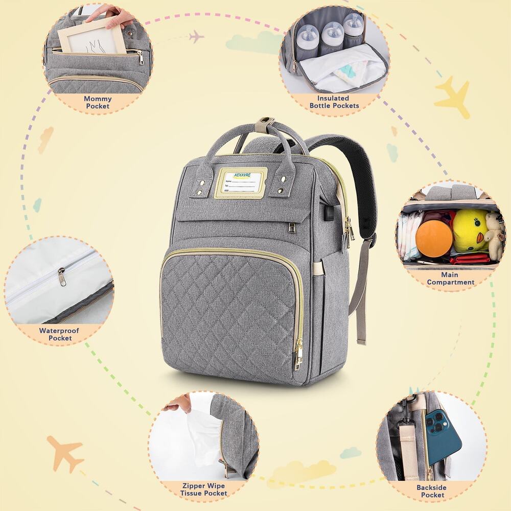 GPED Multifunctional Waterproof Baby Diaper Bag Travel Backpack - Picture 4 of 8